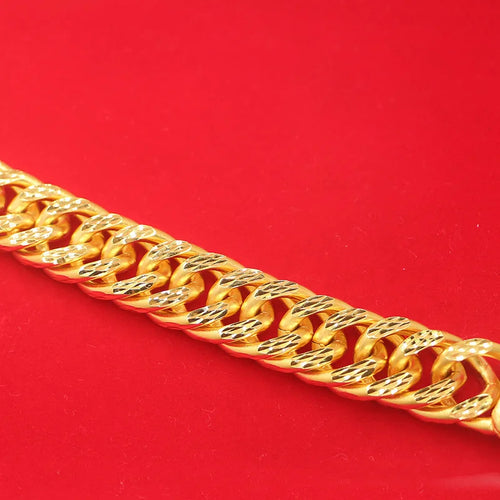 Wristband Prosperity Character Craft 24K Gold Wide Version Vietnamese Sand Gold Imitation Luxury Men's Jewelry Accessory